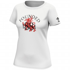 Welsh Rugby Iconic Founded 1881 Graphic T-Shirt - White - Womens