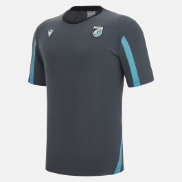 Macron Cardiff Rugby Training Shirt Black/Sky Blue 2023/24